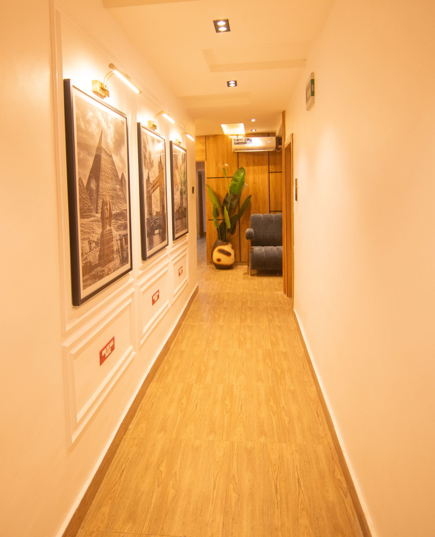 Warm walkway at Emperor Suites