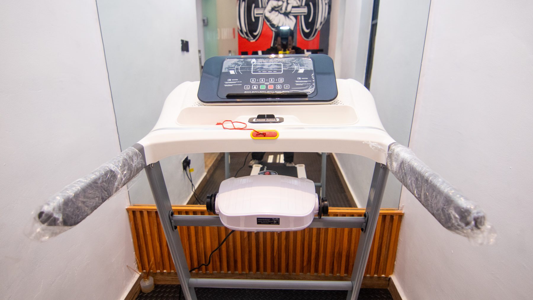 Gym treadmill console detail